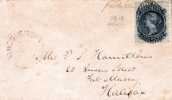 C-St002a/  KANADA -  Cover, Nova Scotia 5 Cents (SG 13) Sherbrook-St. Marys TPO 1862 To Halifax - Briefe U. Dokumente