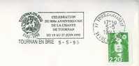 SD0868 Celebration Du 800eme Anniversaire De La Charte  Monnaie Flamme 1993 Tournan En Brie - Monete