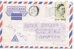 Israel Aerogramme Sent To Denmark 26-2-1980 - Luchtpost