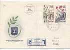 Israel Registered FDC 5-5-1954 With Cachet - FDC