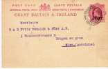 Gr-G002a/ LLEVANTE -  Brit. P.O. At Salonica 1911. Stationery, Sent To Vienna - Levante