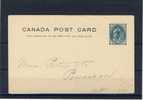 Canada 1898 Queen Victoria Post Card With Powassan Arrival Cancel On Back Of Card - 1860-1899 Victoria