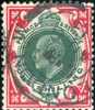 King Edward VII – 1 Shilling 1902 Carmin Et Vert Oblitéré. Y&T #117. TB. - Usados