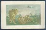 Hunting - Lion Hunting (Plane Spray), Japan Boy Scout Vintage Postcard - Scouting