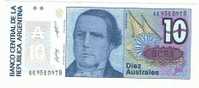 10 Australes     "ARGENTINE"     UNC      Ble 4 - Argentine