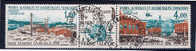 TAAF+ Französische Antarktisterritorien 1976 Mi 101-02 Forschungsstation (Dreierstreifen) - Used Stamps