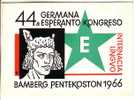 GOOD ESPERANTO Postcard - Germana 44a Esperanto Kongreso 1966 - Esperanto