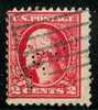 ● U.S.A. - ( U.S.P.)  - 1917 / 19  -  N.   337 ?  Usato -  PERFIN  -  Lotto  567 - Gebraucht