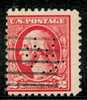 ● U.S.A. - ( U.S.P.)  - 1917 / 19  -  N.   337 ?  Usato -  PERFIN  -  Lotto  573 - Used Stamps