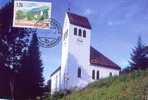 Vues Villageoises : Schaanwald église Sainte Thérèse -  3 Mars 1997 N° Yvert 1091 - Cartoline Maximum