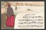 IMP. RUSSIA ETHNIC ,LIFE IN  VILLAGE AT WINTER TIME, MUSIC NE BELY TO SNEGY, USED 1911 KHARKOV RAILWAY STATION STAMP - Musica