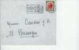 Prince Rainier 40c Brun Olive & Rouge Sur Envlp + Flamme Festival - Postmarks