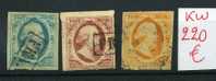 De Drie Eerste Zegels  Prima Met 4 Randen  KW= 220 E - Used Stamps