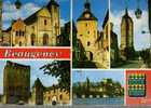 CPSM. BEAUGENCY. EGLISE NOTRE DAME. LA TOUR DE HORLOGE. TOUR SAINT MARTIN. TOUR CESAR ET ENTREE CHATEAU DE DUNOIS..1995 - Beaugency