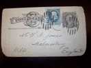 USA POSTCARD TO ENGLAND FROM 1882 [DATE 82 ON REVERSE ]WITH 3 CIRCLE POSTMARK - Cartas & Documentos