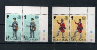 - ILE DE MAN . TIMBRES EUROPA 1979 . PAIRES OBLITERES AVEC GOMME  . BORD DE FEUILLE . - 1979