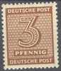 Westsachsen 1945 Freimarken Ziffern II 3 Pf Mi 126 Y Wd / Sc 14N1 / YT 7 Postfrisch/MNH/neuf Sans Charniere - Postfris