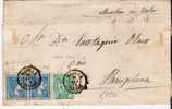 Spk076/ - SPANIEN - Munilla 1875, Tarif 20 C. + War-Tax 5 C. (Kriegssteuer) Mustersendung - Storia Postale