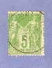 FRANCE TIMBRE N° 102 OBLITERE TYPE SAGE 5C VERT JAUNE - 1898-1900 Sage (Type III)