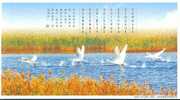 #B2#  Birds Swans Landscape Water , Specimen  Prepaid Card , Postal Stationery - Zwanen