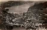 CPA.  CHARAVINES LES BAINS. LE LAC DE PALADRU, VUE GENERALE AERIENNE. DATEE 1956. FLAME DENTELLEE. - Charavines