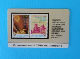 VATICAN SCV 1 - Assisi Per La Pace ( MINT Old & Rare Card  ) Stamps On Card Church Stamp Timbre Timbres Carte - Sonstige – Europa