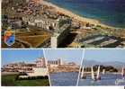 SAINT CYPRIEN PLAGE  -  4 Vues :  Vue Aérienne : Nouveau Port Et Plage, Tour Vermeille, Plage, Port Et Les Albères - Saint Cyprien