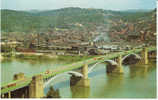 Washington Crossing Bridge, Pittsburgh PA On Vintage Postcard, Trucks Busses, Factory Industry - Pittsburgh