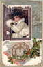 CPA BELLE Carte Postale Fantaisie GAUFFREE EMBOSSED Fille Enfant Horloge New Year RAPHAEL TUCK N°145 - Tuck, Raphael
