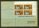 Suisse  -  Lettre De 1955  -  Bloc De 4 + Texte Dans La Marge  -  Cor De Poste - Cartas & Documentos