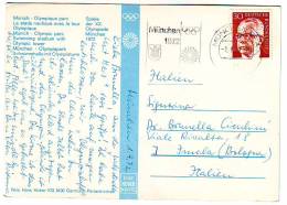 Annullo Olimpiadi 1972 Munchen, Su Cartolina - Storia Postale