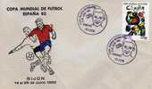 Sobre Conmemorativo Futbol Mundial 1982. Sede GIJON - 1982 – Espagne
