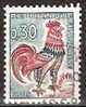 Timbre France Y&T N°1331A (02) Obl.  Coq De Decaris. 0.30 F. Vert, Rouge Et Bistre. Cote 0,15 € - 1962-1965 Haan Van Decaris