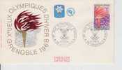 France YT 1545 FDC : Grenoble 68' , Flamme Olympique - Inverno1968: Grenoble