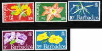 Barbados 1970 Flowers Lily Orchid Minnie Root MNH - Barbados (1966-...)