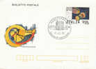 ITALIA 1992 BIGLIETTO POSTALE FDC: GALILEO GALILEI 1564-1642. DISEGNO GIO´ POMODORO.BORDI PIEGATI. ANNULLO PARMA - Sterrenkunde