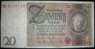 Paper Money,Banknote,Germany,20 Reichsmark,1924.-1929.,dim.160x80mm. - 20 Mark