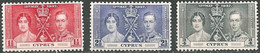 CYPRUS..1937..Michel # 133-135...MLH. - Cyprus (...-1960)