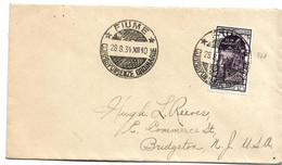 Ik133/  ITALIEN -  Fiume-Anschluss An Italien. 10. Jahrestag (L.255), USA - Express Mail