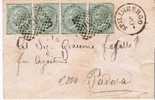 Ikv007/ ITALIEN -  Brief,  Spilimbergo 1876 (2656) Auf 4-er Streifen 5 Centimi  Nach Padova - Marcophilie