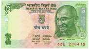 5 Rupees    "INDE"      UNC   Ro 38   39 - Indien