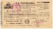 ASSICURAZIONI LA FONDIARIA - RICEVUTA DI PAGAMENTO 1896 - Banco & Caja De Ahorros