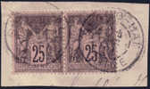 BFE SHANG HAI / CHINE Sur Paire 25c Sage (Y&T N° 97, Cote +50€) - 1876-1898 Sage (Tipo II)