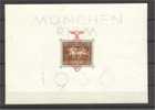 GERMANY REICH, OVERPRINTED SOUVENIR SHEET BROWN RIBBON 1937, NEVER HINGED - Blokken