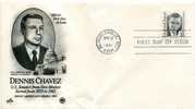 2186 35c Dennis Chavez Postal Commemorative Society Cachet, Unaddressed - 1981-1990