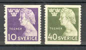 Sweden 1946 Mi. 323A+324A Esaias Tegner, Poet, Bishop MH - Unused Stamps