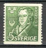 Sweden 1947 Mi. 327A Erik Gustav Geijer, Poet, Composer 2-sided Perf. MH - Nuovi