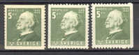 Sweden 1943 Mi. 302A, Dl, Dr. Oscar Montelius, Arceologist 2&3-sided Perf. MH - Nuovi