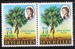 Seychelles 1962-69 QE Coco-de-mer Palm 75c Blk Of 2 MNH - Seychelles (...-1976)