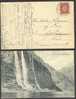 Norway PPC Syv Søstre. Geiranger. Waterfall & Ship. Deluxe Cancelled Stamp Sent To Denmark 1919 - Storia Postale